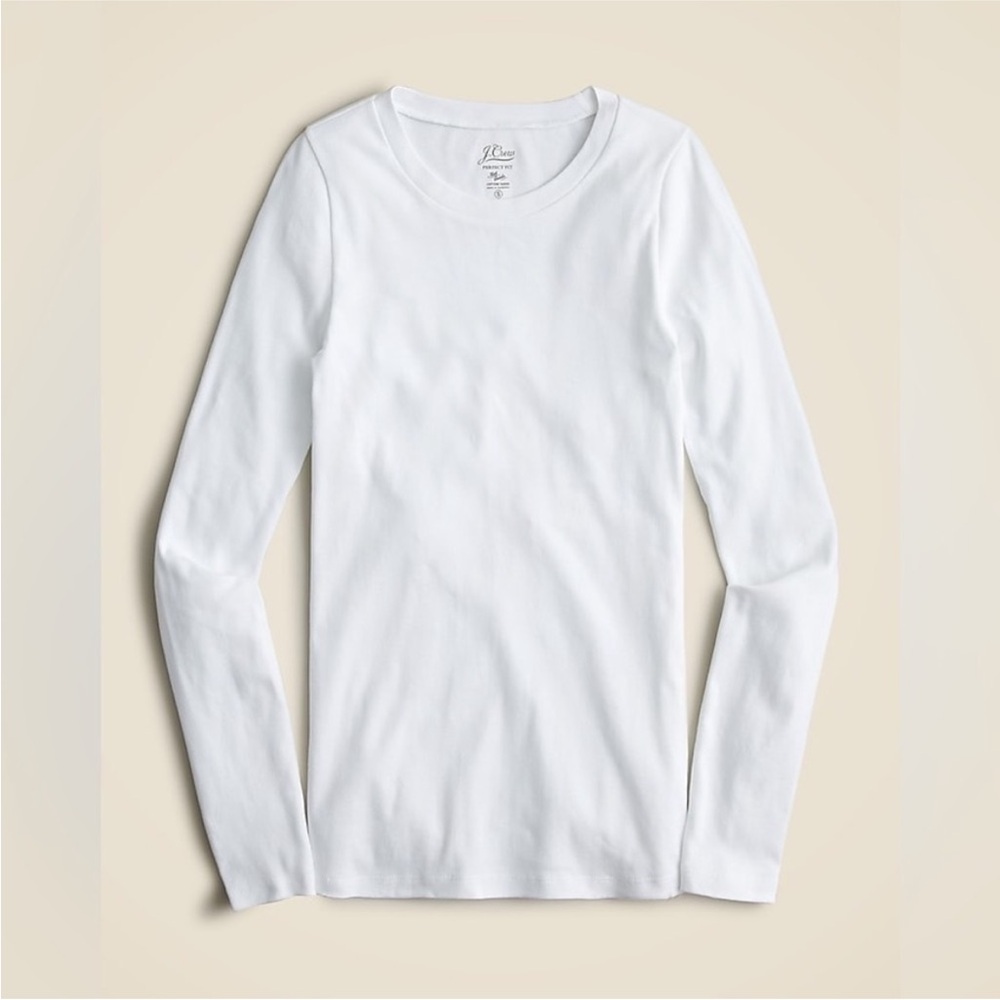 J. Crew Slim perfect long sleeve T shirt B1304 White XS